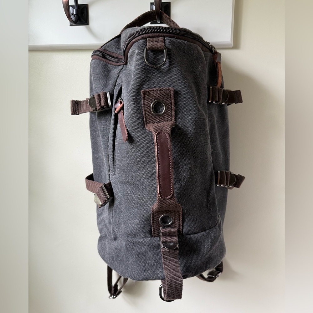 LUXUR Backpack Duffel‎ Bag Travel Luggage Gray Gorpcore Classic School Hiking